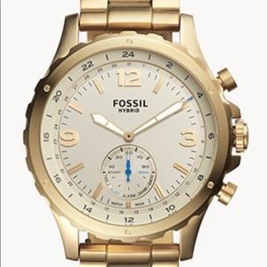 NWT Fossil Hybrid Smartwatch Nate Gold Tone